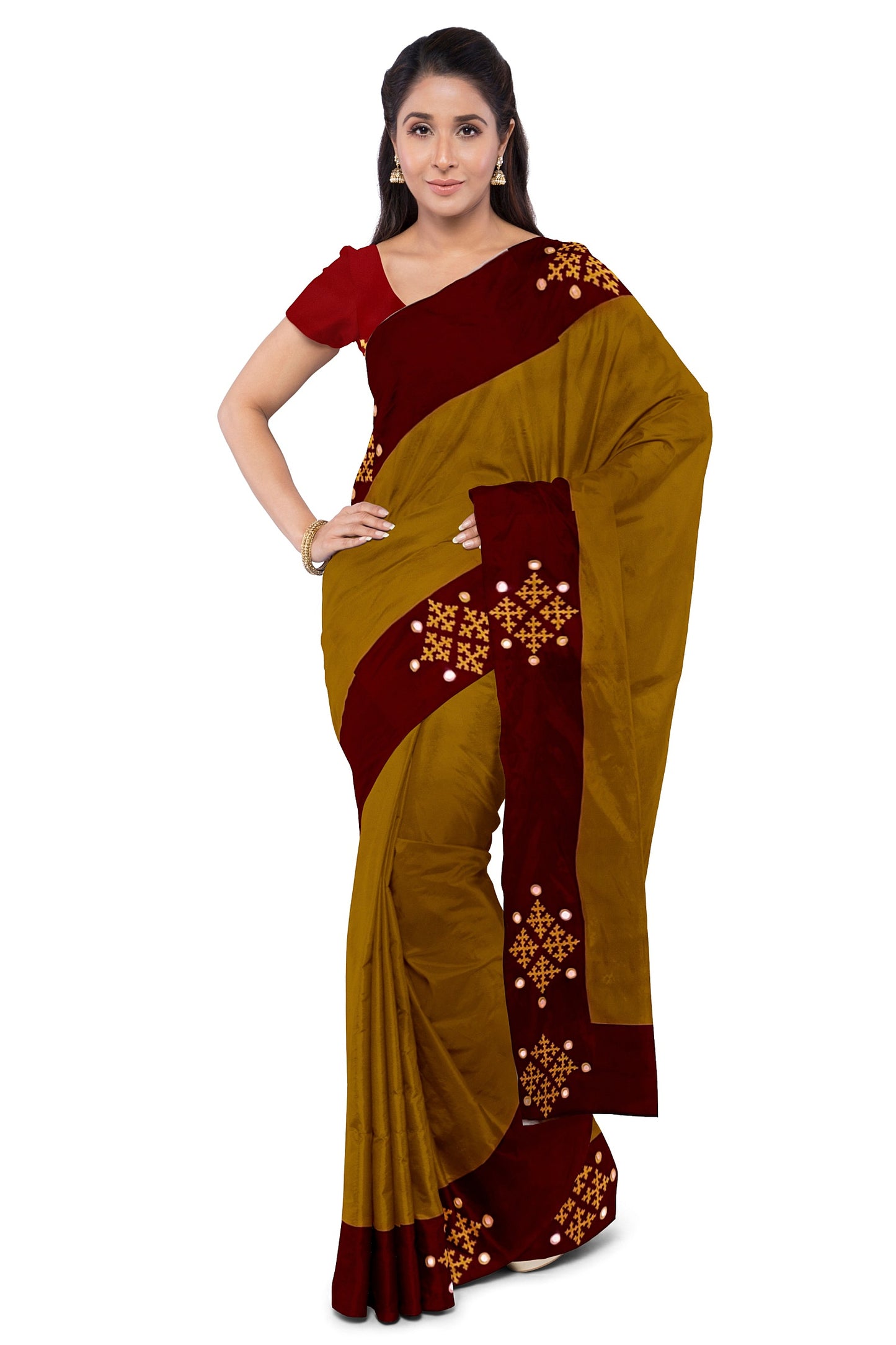 Kutch Work Saree  Code: 1 ACS 30a - For DISPLAY ; CAN BE DONE UPON REQUEST