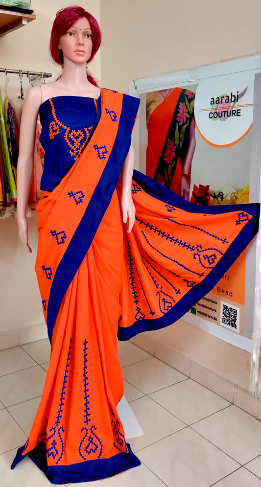 Kutch Work Saree Uniform saree series; for DISPLAY PURPOSE; CAN BE DONE UPON REQUEST