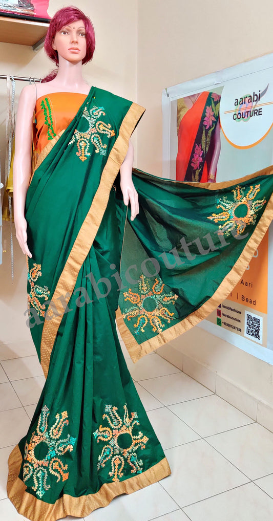 Kutch Work Hand embroidered Saree - Code 1ACS 39a DISPLAY ONLY; CAN BE DONE UPON REQUEST