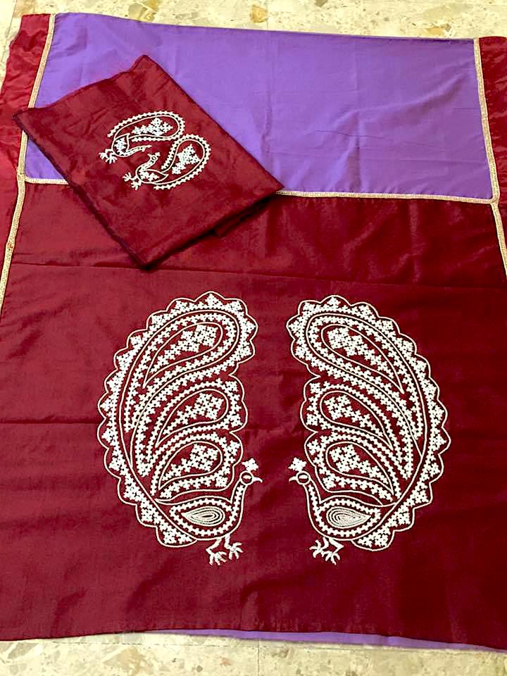 Kutch Work Saree  Code: 1 ACS 49a - For DISPLAY ; CAN BE DONE UPON REQUEST