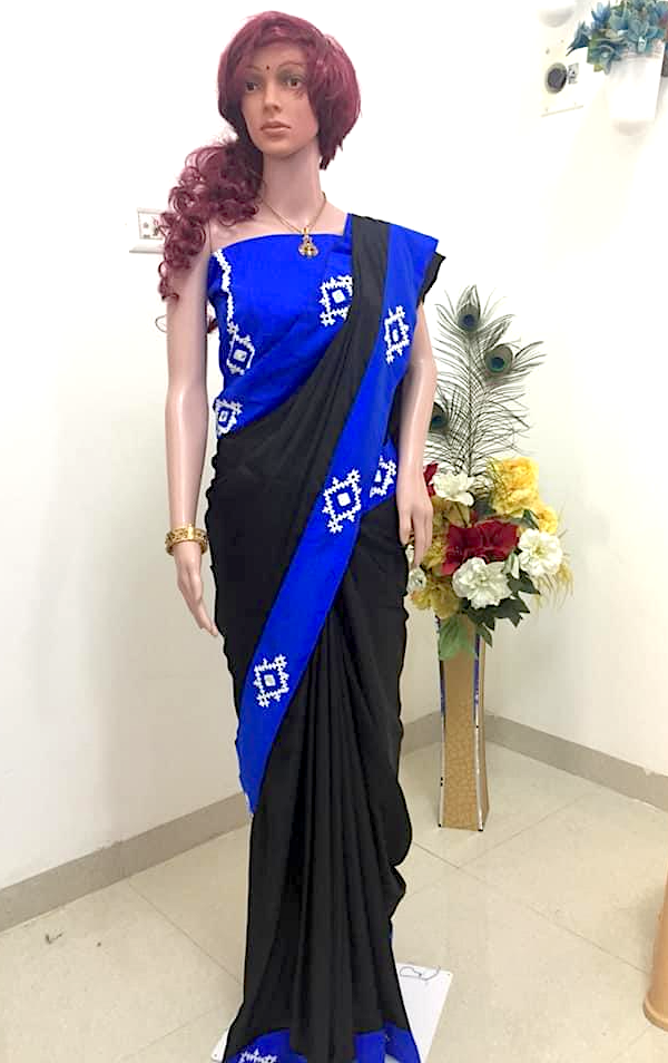 Kutch Work Saree  Code: 1 ACS 50a - For DISPLAY ; CAN BE DONE UPON REQUEST