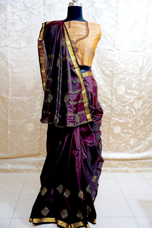 Kasuti work  Saree - DISPLAY PURPOSE; CAN BE DONE UPON REQUEST