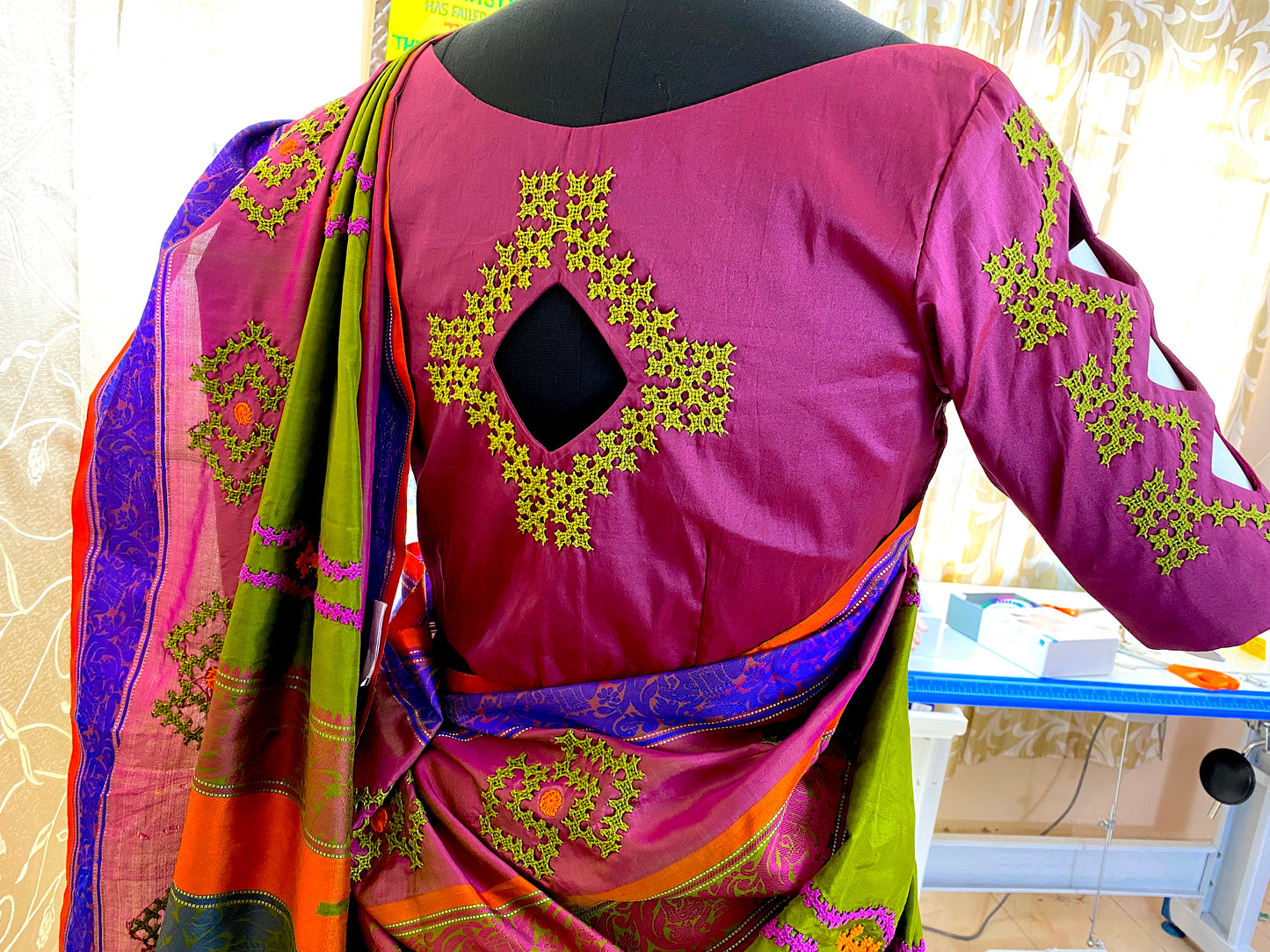 Kutch Work Hand embroidered Saree DISPLAY ONLY; CAN BE DONE UPON REQUEST