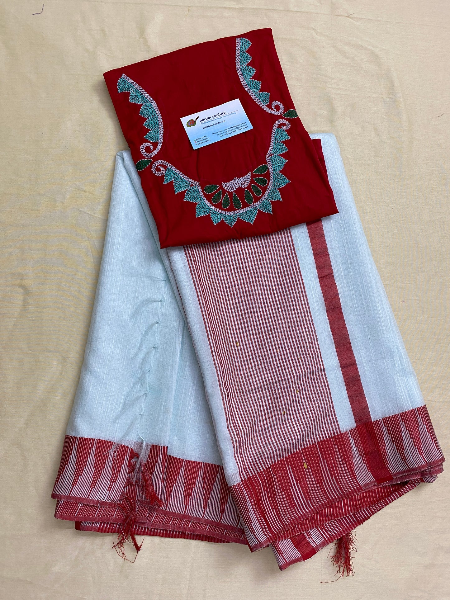 Kantha Hand embroidered Work Blouse  UNSTITCHED - DISPLAY ONLY; CAN BE DONE UPON REQUEST