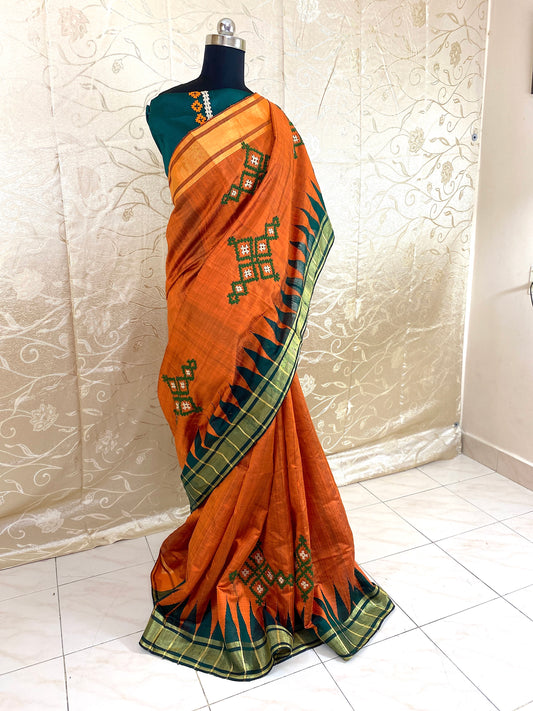 Kutch Work Hand embroidered Saree - DISPLAY ONLY; CAN BE DONE UPON REQUEST