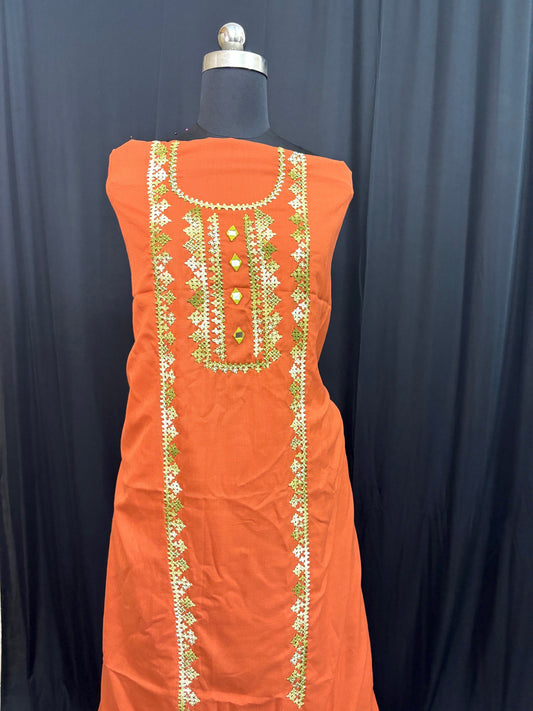 Kutch work Tops Light Orange