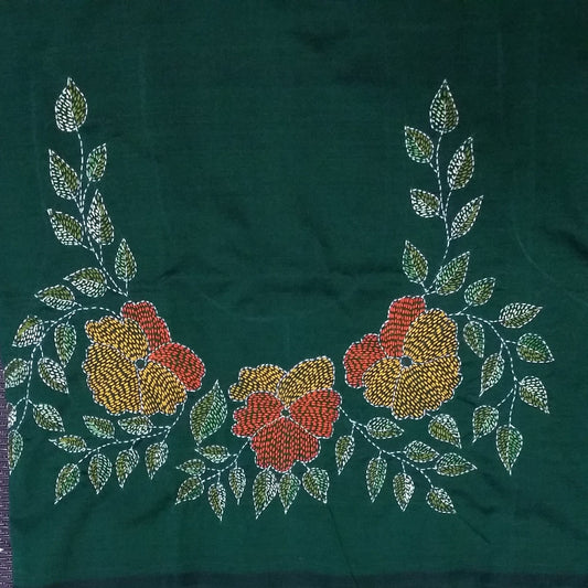 Kantha Hand embroidered Work Blouse  UNSTITCHED - DISPLAY ONLY; CAN BE DONE UPON REQUEST