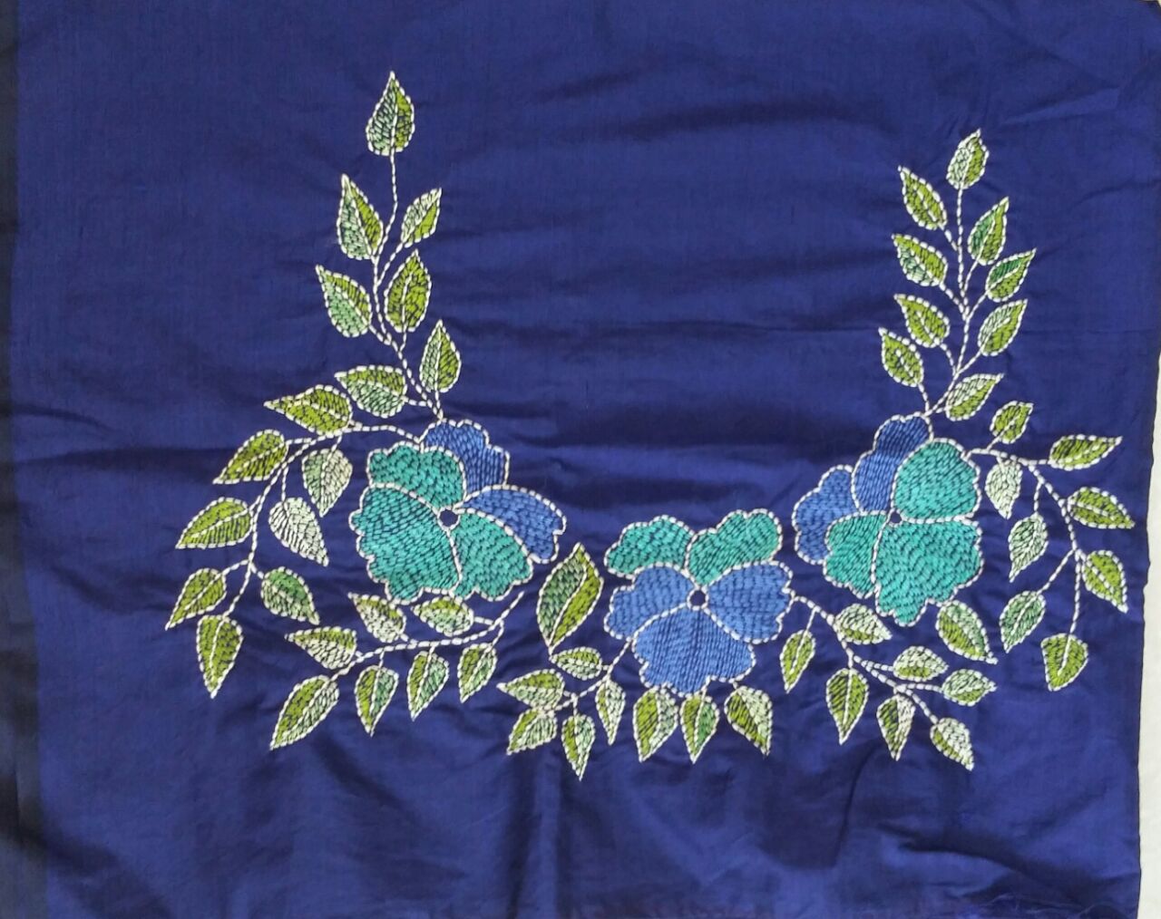 Kantha Hand embroidered Work Blouse  UNSTITCHED - DISPLAY ONLY; CAN BE DONE UPON REQUEST